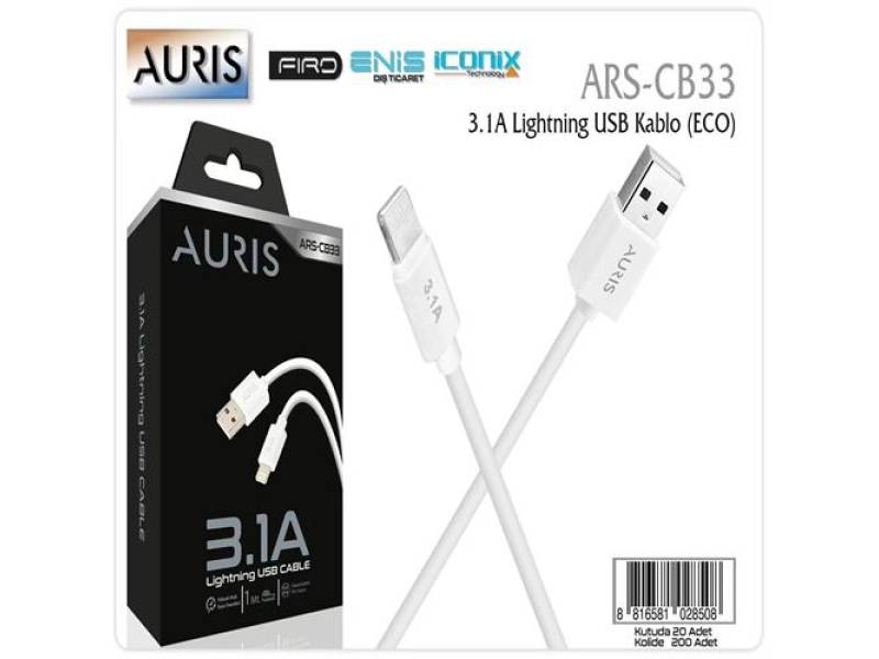 Auris CB33 Eco Lightning Kablo 3.1A Auris CB33 Eco Lightning Kablo 3.1A