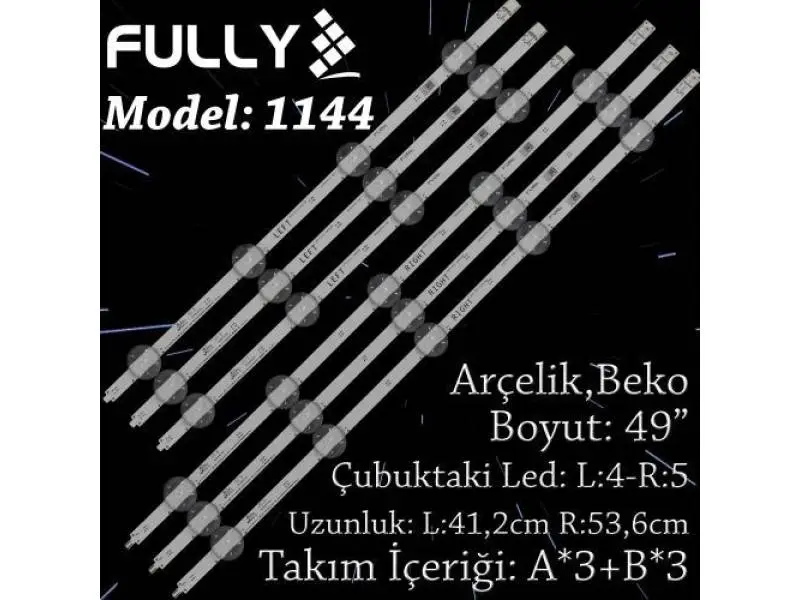 FULLY-SET-1144 Arçelik/Beko 49 INC 3L+3R ADET (SET) TV LED BAR