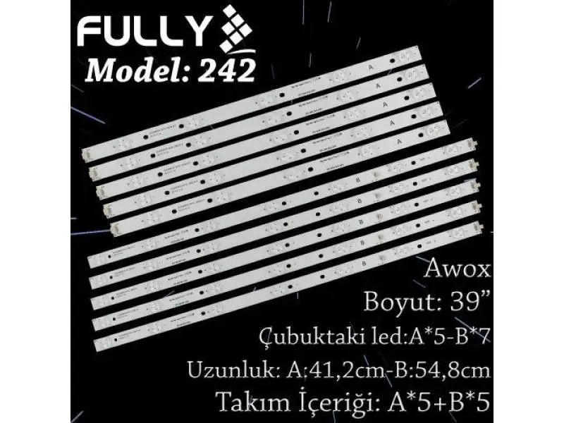 FULLY SET-242 AWOX 49 INC 5A+5B ADET (SET) TV LED BAR FULLY SET-242 AWOX 49 INC 5A+5B ADET (SET) TV LED BAR