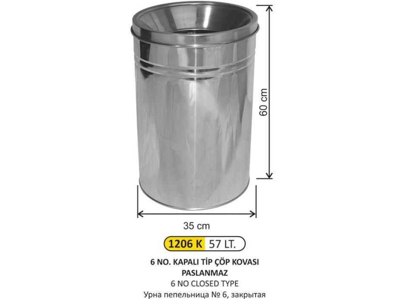 Arı Metal 1206K Kapalı Tip Çöp Kovası 57 Litre
