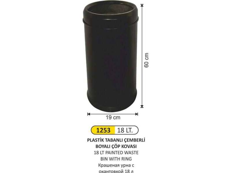 Arı Metal 1253 Çöp Kovası Çemberli Boyalı 18 Litre