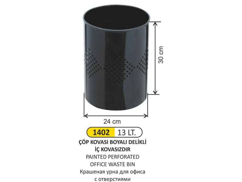 Arı Metal 1402 Ofis Çöp Kovası Boyalı Delikli 13 Litre