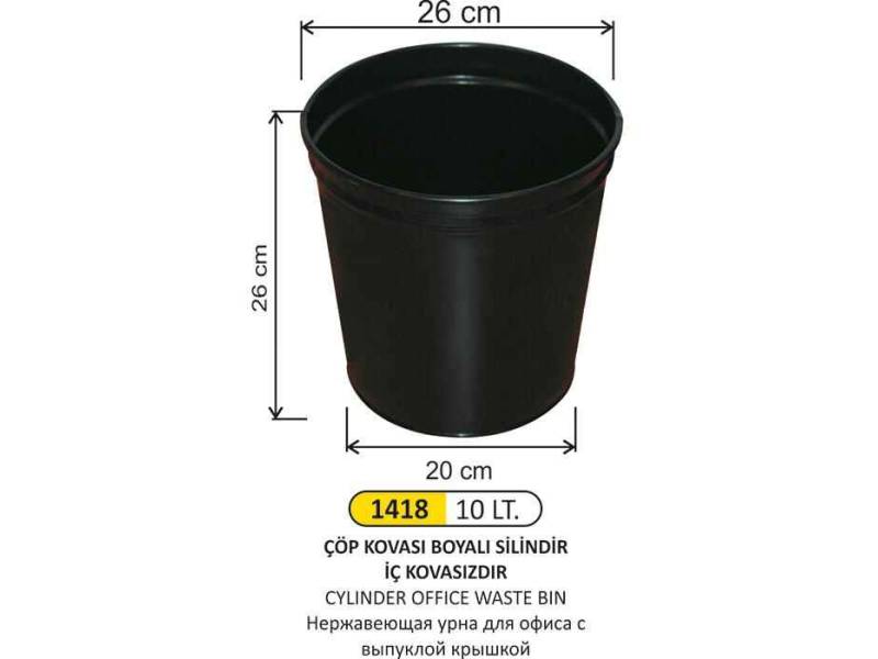 Arı Metal 1418 Çöp Kovası Silindir 10 Litre