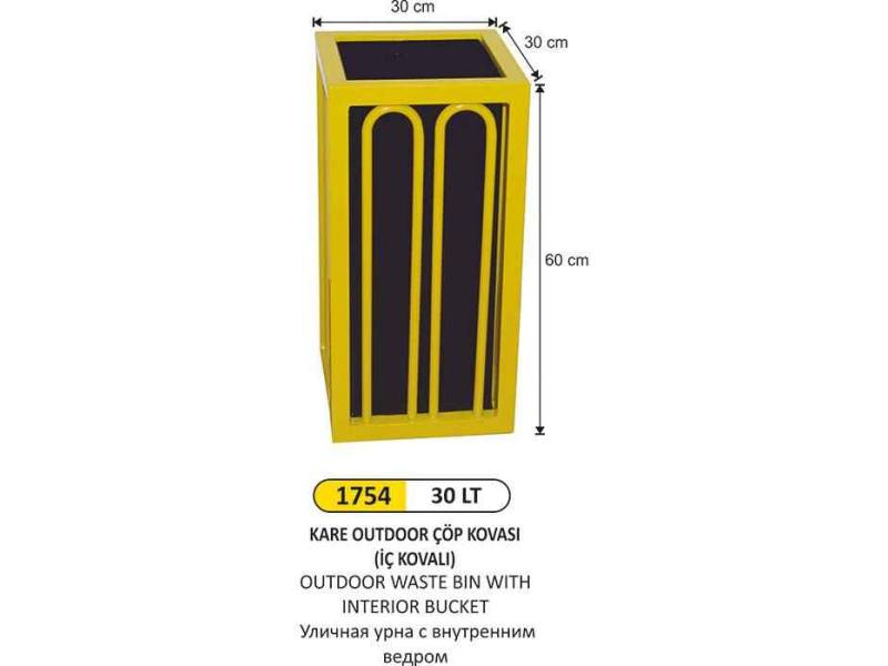 Arı Metal 1754 Outdoor Çöp Kovası İç Kovalı 30 Litre