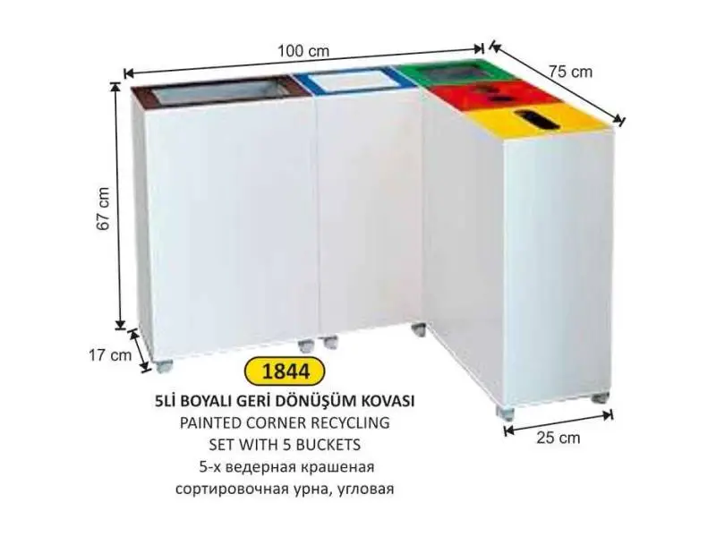 Arı Metal 1844 Geri Dönüşüm Kovası Köşe Beyaz Boyalı Arı Metal 1844 Geri Dönüşüm Kovası Köşe Beyaz Boyalı