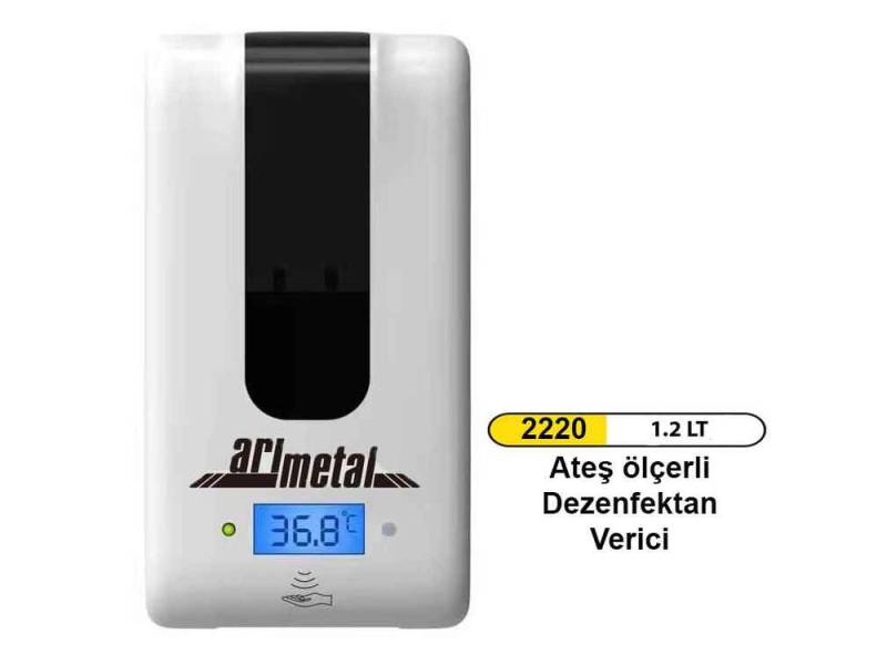Arı Metal 2220 Fotoselli Dezenfektan Verici Ateş Ölçerli 1.2 Litre Plastik