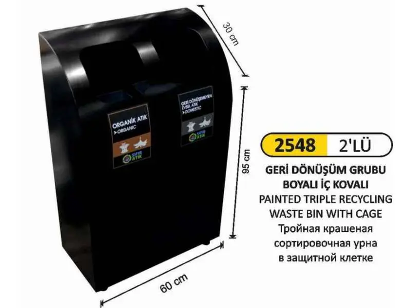 Arı Metal 2548 Geri Dönüşüm Kovası 2 Li Boyalı 72 Litre Arı Metal 2548 Geri Dönüşüm Kovası 2 Li Boyalı 72 Litre
