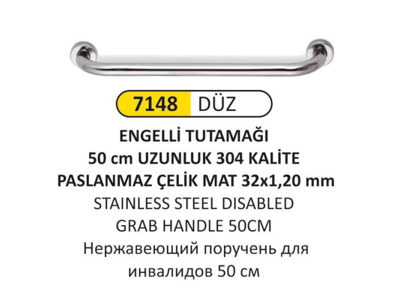 Arı Metal 7148 Engelli Tutamağı 50 Cm Paslanmaz