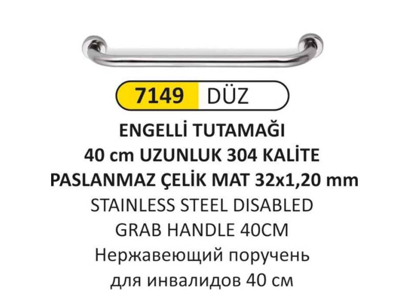 Arı Metal 7149 Engelli Tutunma Barı 40 Cm Paslanmaz