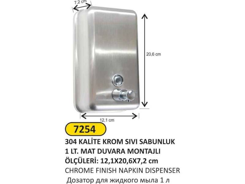 Arı Metal 7254M Paslanmaz Sıvı Sabunluk 1000 ML