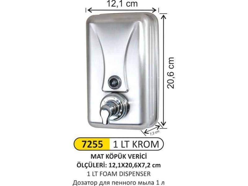Arı Metal 7255M Köpük Sabunluk Paslanmaz Mat 1 Litre
