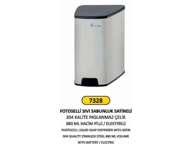 Arı Metal 7328 Fotoselli Sıvı Sabunluk Paslanmaz Satineli 880 ML