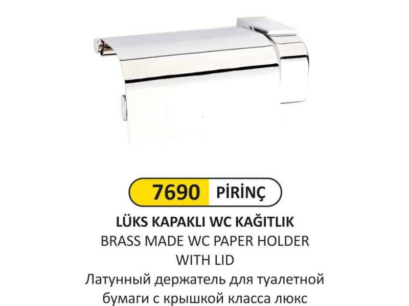 Arı Metal 7690 Lüks Wc Kağıtlık Kapaklı Prinç