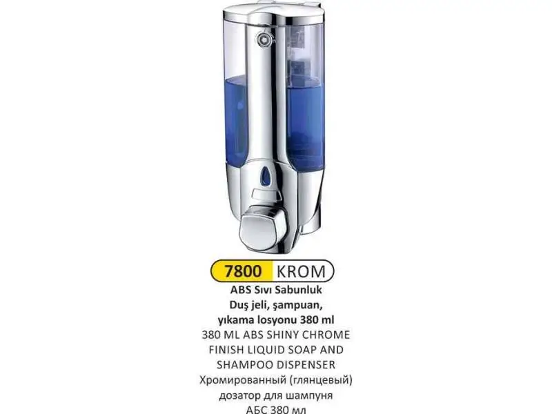 Arı Metal 7800 Sıvı Sabun Şampuan Verici Abs Parlak Krom 380 Ml Arı Metal 7800 Sıvı Sabun Şampuan Verici Abs Parlak Krom 380 Ml