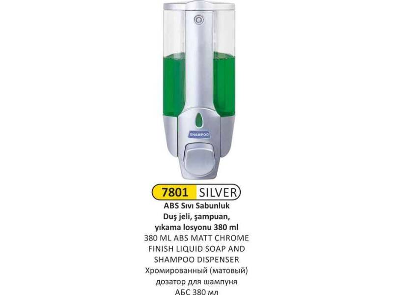 Arı Metal 7801 Sıvı Sabun Şampuan Verici Abs Mat Krom 380 Ml