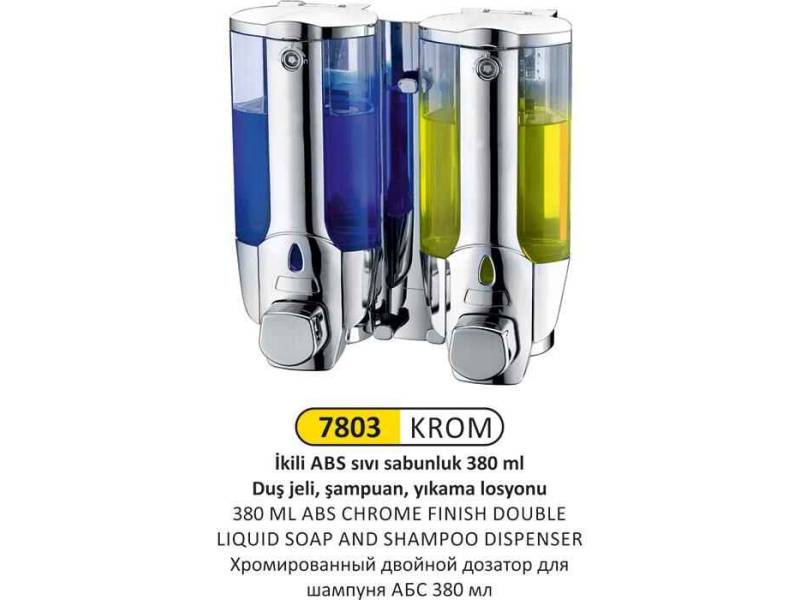 Arı Metal 7803 Sıvı Sabun Şampuan Verici Abs Krom 2 Li 380 Ml