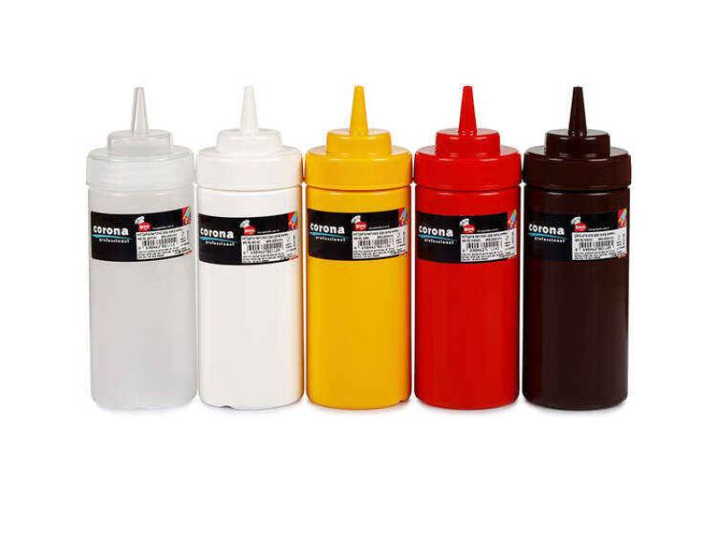 BO2114 Ketçap Mayonez Şişe Geniş Kapaklı 450 ML Kırmızı