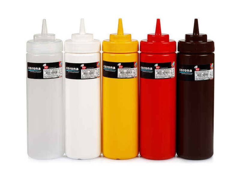 BO2118 Ketçap Mayonez Şişe Geniş Kapaklı 700 ML Kırmızı