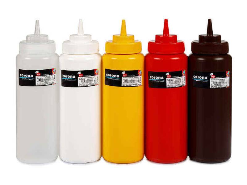 BO2124 Ketçap Mayonez Şişe Geniş Kapaklı 950 ML Kahverengi