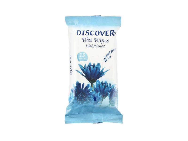 Discover Islak Mendil 15 li Mavi