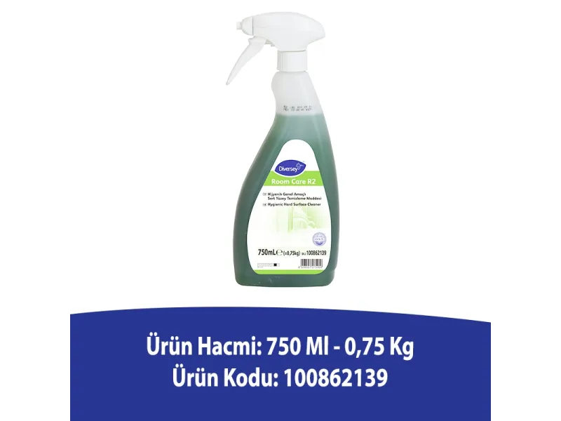 Diversey Room Care R2 Çok Amaçlı Hijyenik Yüzey Temizleyici 750 ML Diversey Room Care R2 Çok Amaçlı Hijyenik Yüzey Temizleyici 750 ML