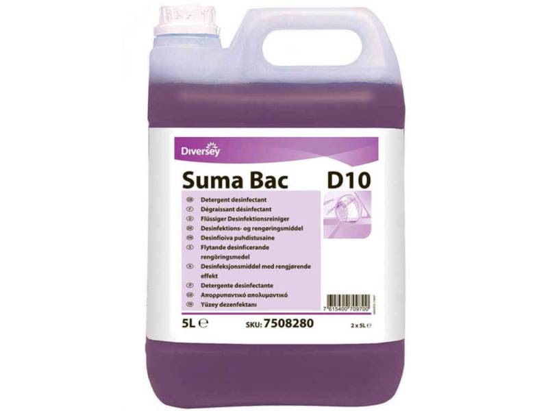Diversey Suma Bac D10 Dezenfektanlı Deterjan QAC 5 Lt