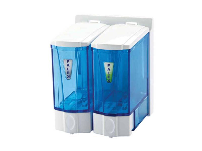 Palex 3564-1 Sıvı Sabun Dispenseri 250x2 CC Şeffaf Mavi
