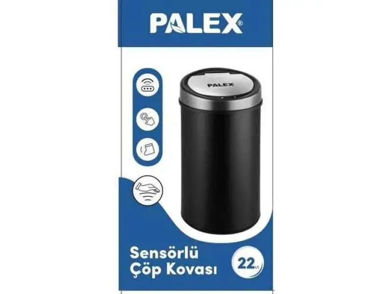 Palex SP-22 Sensörlü Çöp Kovası 22 Litre Metal Siyah Palex SP-22 Sensörlü Çöp Kovası 22 Litre Metal Siyah