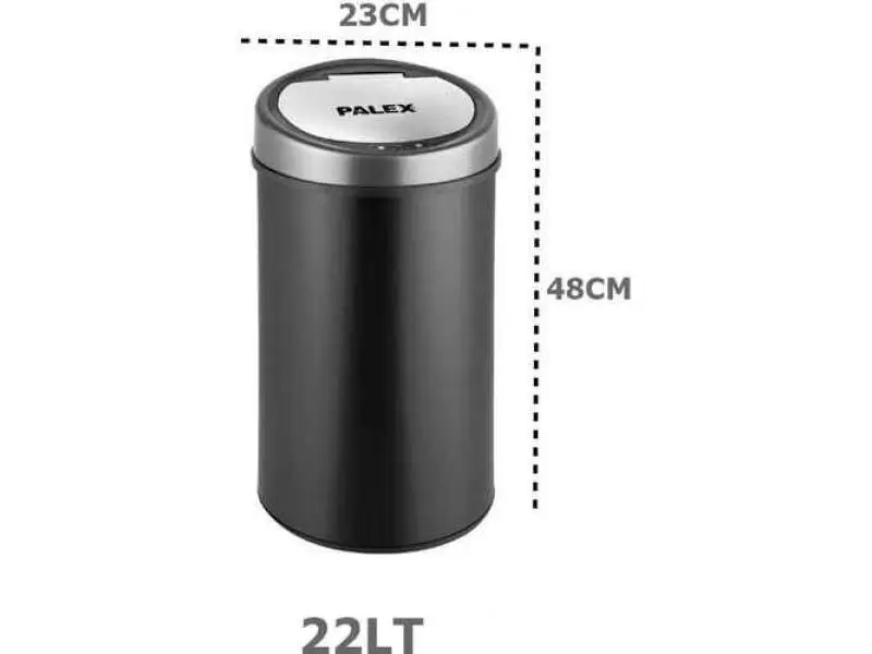 Palex SP-22 Sensörlü Çöp Kovası 22 Litre Metal Siyah Palex SP-22 Sensörlü Çöp Kovası 22 Litre Metal Siyah