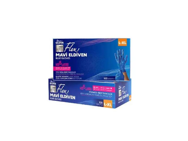 Reflex Flex Mavi Pudrasız Eldiven L Beden 100 lü Reflex Flex Mavi Pudrasız Eldiven L Beden 100 lü