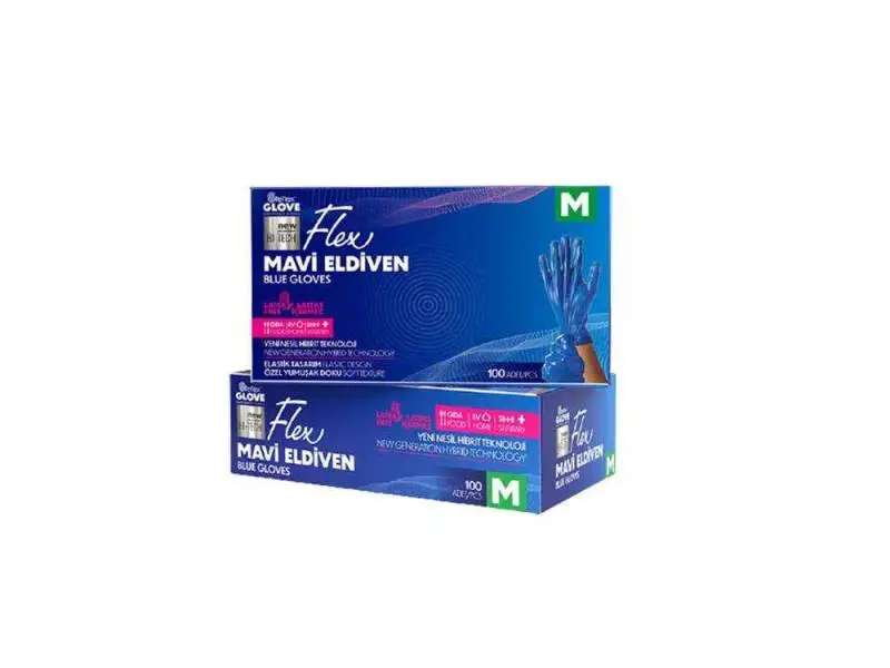 Reflex Flex Mavi Pudrasız Eldiven M Beden 100 lü Reflex Flex Mavi Pudrasız Eldiven M Beden 100 lü