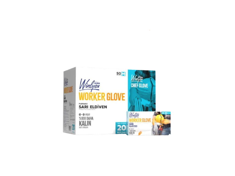 Reflex Winlyex Worker Glove Pudrasız Sarı Eldiven L-XL Beden 50 li Reflex Winlyex Worker Glove Pudrasız Sarı Eldiven L-XL Beden 50 li