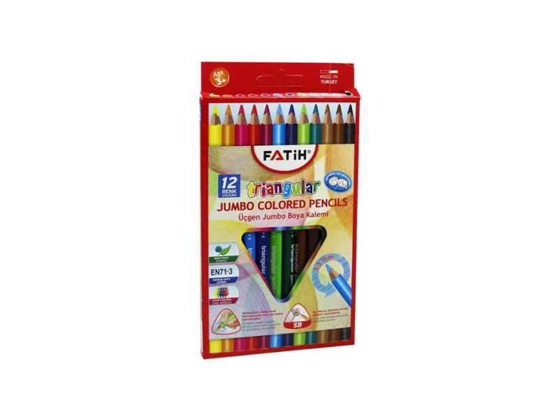 FATİH 12 RENK ÜÇGEN JUMBO KURU BOYA 33490 FATİH 12 RENK ÜÇGEN JUMBO KURU BOYA 33490