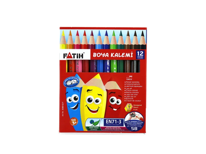 FATİH 12 RENK 1/2 YARIM BOY KURU BOYA 33012 FATİH 12 RENK 1/2 YARIM BOY KURU BOYA 33012
