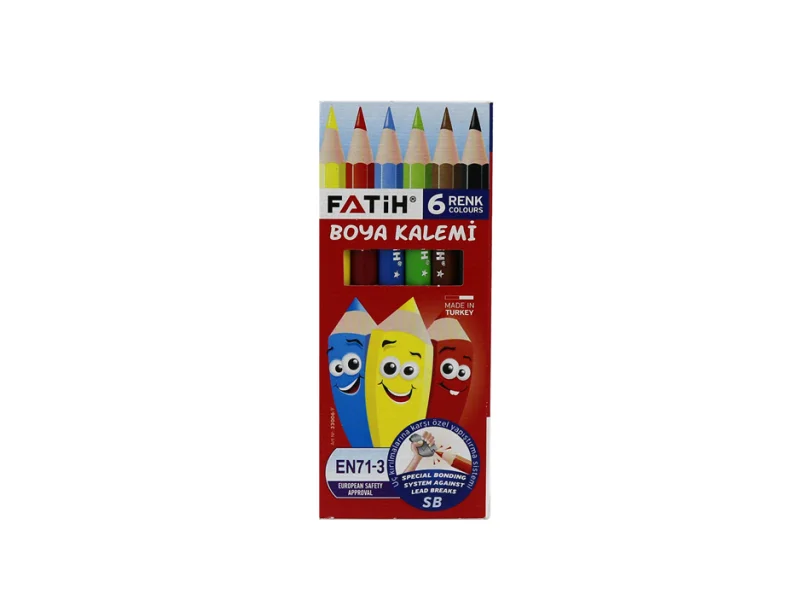 FATİH 6 RENK YARIM BOY KURU BOYA 33006 FATİH 6 RENK YARIM BOY KURU BOYA 33006