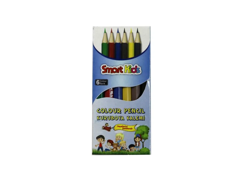 GLOBOX 3673 6 RENK KISA KURU BOYA KALEMİ GLOBOX 3673 6 RENK KISA KURU BOYA KALEMİ
