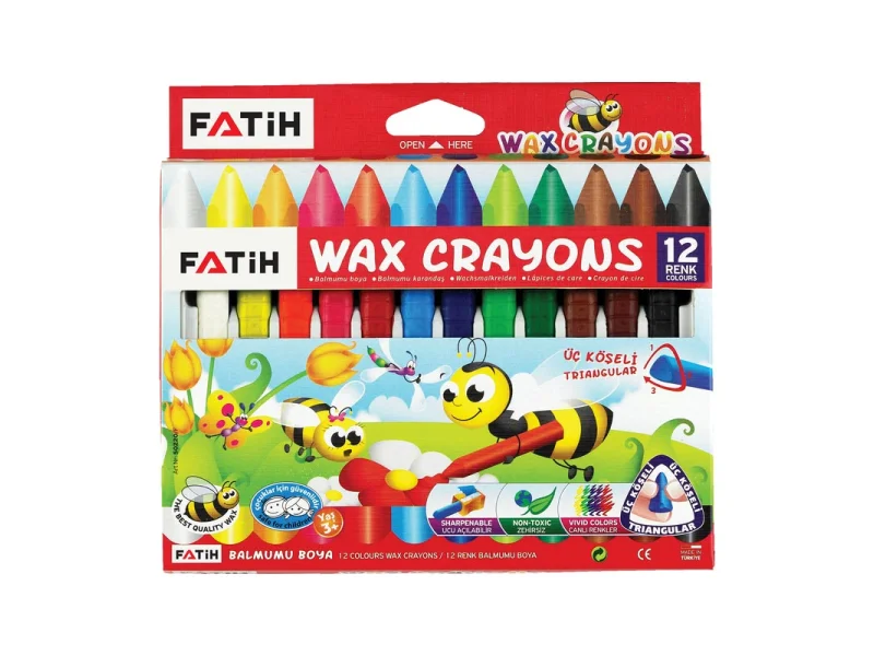 FATİH 12 RENK WAX CRAYON JUMBO ÜÇGEN MUM BOYA 50220CB12R FATİH 12 RENK WAX CRAYON JUMBO ÜÇGEN MUM BOYA 50220CB12R