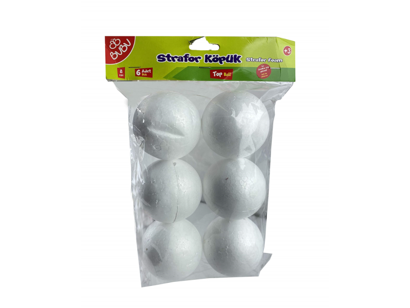 BU-BU STRAFOR KÖPÜK TOP 7 CM 6 PARÇA KP0039 BU-BU STRAFOR KÖPÜK TOP 7 CM 6 PARÇA KP0039
