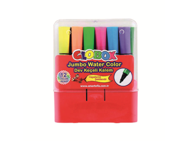 GLOBOX 12 RENK JUMBO ÜÇGEN KEÇELİ KALEM 1128 GLOBOX 12 RENK JUMBO ÜÇGEN KEÇELİ KALEM 1128