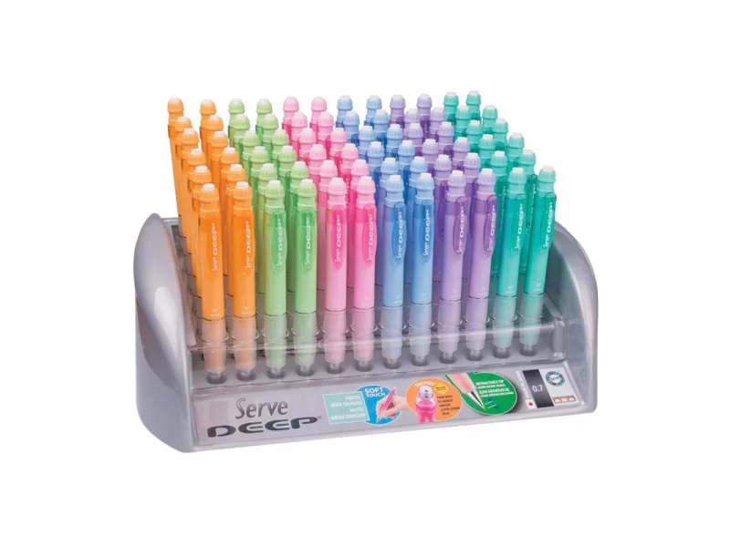 SERVE DEEP PASTEL 0,7 DESENLİ VERSATİL KALEM 72 Lİ STAND SERVE DEEP PASTEL 0,7 DESENLİ VERSATİL KALEM 72 Lİ STAND