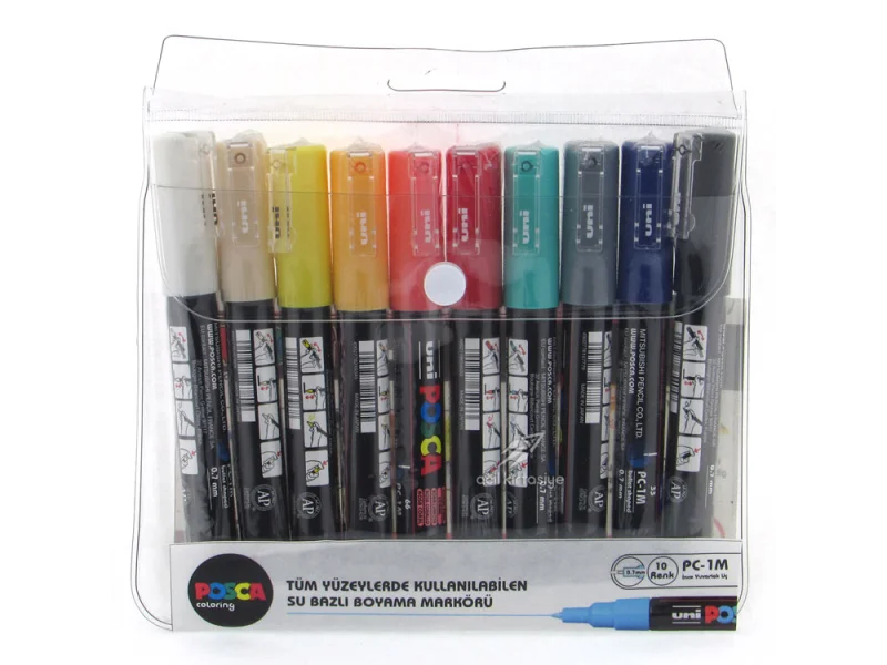 UNİ-BALL POSCA PC-1M/10C 0.7 SU BAZLI POSTER MARKER ANA RENKLER 10 LU UNİ-BALL POSCA PC-1M/10C 0.7 SU BAZLI POSTER MARKER ANA RENKLER 10 LU