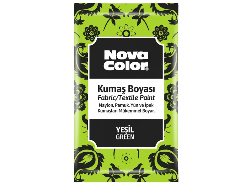 NOVA COLOR TOZ KUMAŞ BOYASI YEŞİL 12 GR NC-903 NOVA COLOR TOZ KUMAŞ BOYASI YEŞİL 12 GR NC-903