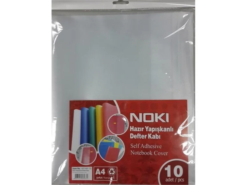 NOKİ A4 HAZIR DEFTER KABI ŞEFFAF 10 LU  60160-10