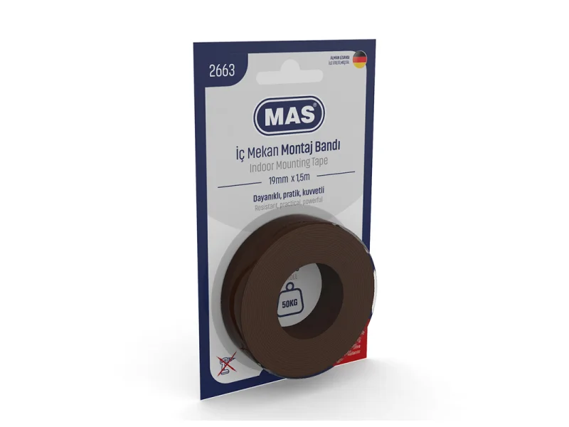 MAS 2663 19 mmX1,5 mt GÜÇLÜ İÇ MEKAN MONTAJ BANDI MAS 2663 19 mmX1,5 mt GÜÇLÜ İÇ MEKAN MONTAJ BANDI