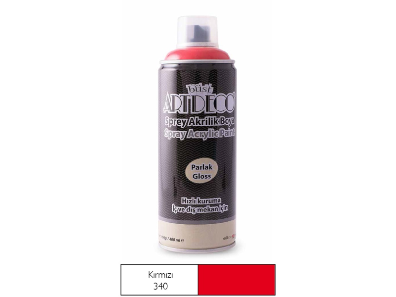 ARTDECO SPREY AKRİLİK BOYA 400 ML KIRMIZI 340 ARTDECO SPREY AKRİLİK BOYA 400 ML KIRMIZI 340