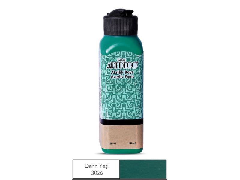 ARTDECO AKRİLİK BOYA 140 ML DERİN YEŞİL 070R-3026 ARTDECO AKRİLİK BOYA 140 ML DERİN YEŞİL 070R-3026