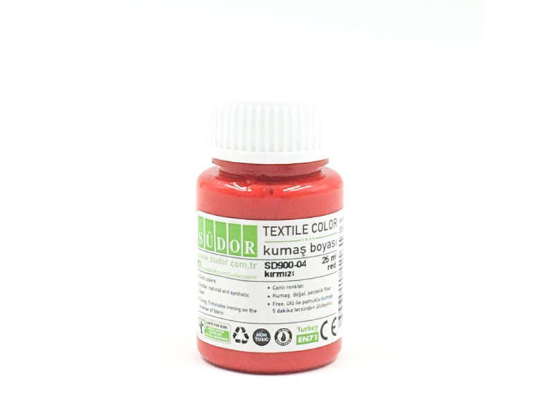 SÜDOR KUMAŞ BOYASI KIRMIZI 25 ml SD900-04 SÜDOR KUMAŞ BOYASI KIRMIZI 25 ml SD900-04