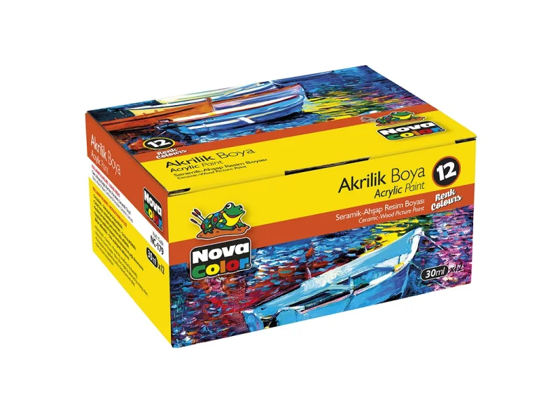 NOVA COLOR 12 RENK AKRİLİK BOYA ŞİŞE NC-179 NOVA COLOR 12 RENK AKRİLİK BOYA ŞİŞE NC-179