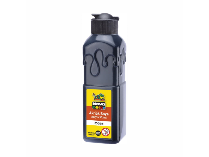 NOVA COLOR AKRİLİK BOYA 250 ml SİYAH NC-3015