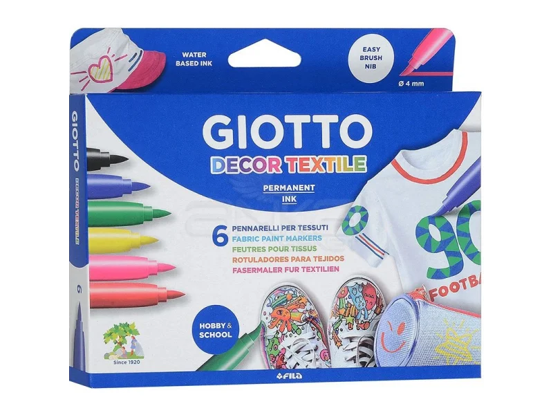 GIOTTO DECOR TEKSTİL KALEMİ 6 RENK 494800 GIOTTO DECOR TEKSTİL KALEMİ 6 RENK 494800